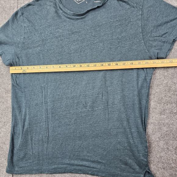 Alex Crane Shirt Tee Mens Large Blue Linen Crewneck Minimal Coastal Portugal - Picture 4 of 5